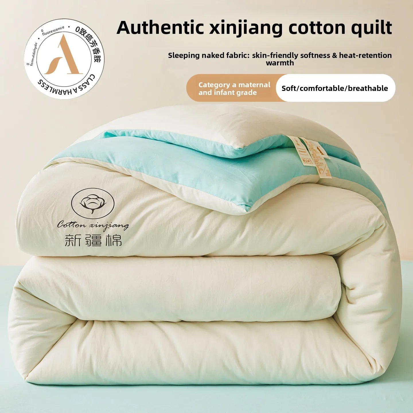 100% Cotton Filled Super Soft Autumn Winter Quilt Lightweight Fluffy Warm Duvets Core Grade A Comfort Quilted Double Comforter