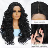 Black Brown Curly Wig Synthetic Lace Front Wigs For Women Blonde Orange Female Lace Wig 13X4.5X1 Cosplay Hair Daily Use