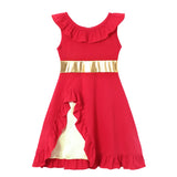 Vestido Casual Infantil para Meninas – Estilo Sereia/Rapunzel, Manga Curta, Alça em um Ombro Só, Fantasia de Princesa, Vestido Casual de Verão
