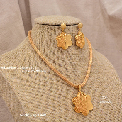 Jewelry Set For Women  Gold Plated With Necklace Pendant Nigerian Wedding Jewelry