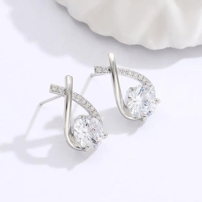 Elegantes pendientes de cruz para mujer, anillos de cristal, joyas de cola de pez, regalos para dama, estilo coreano, moda. 
