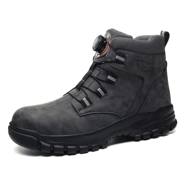 Fashion 2024 Winter Velvet Men Safety Shoes Work Construction Site Indestructible Waterproof Steel Toe Cap Boots Male Footwear 