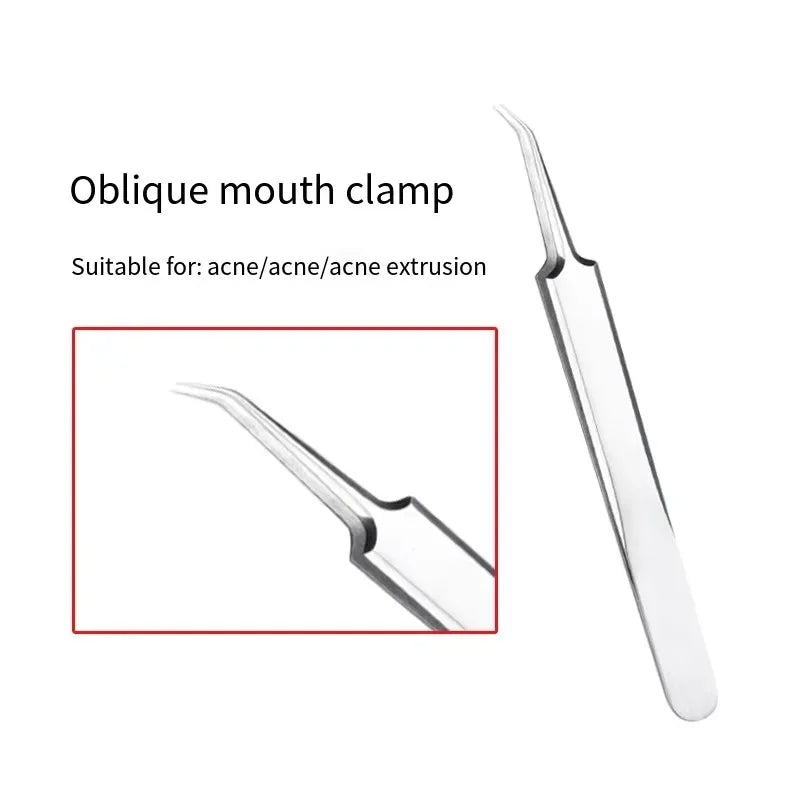 Acne Needle Tweezers Light Blackhead Blemish Pimples Removal Pointed Bend Head Face Care Tools Acne Extractor Beauty-health