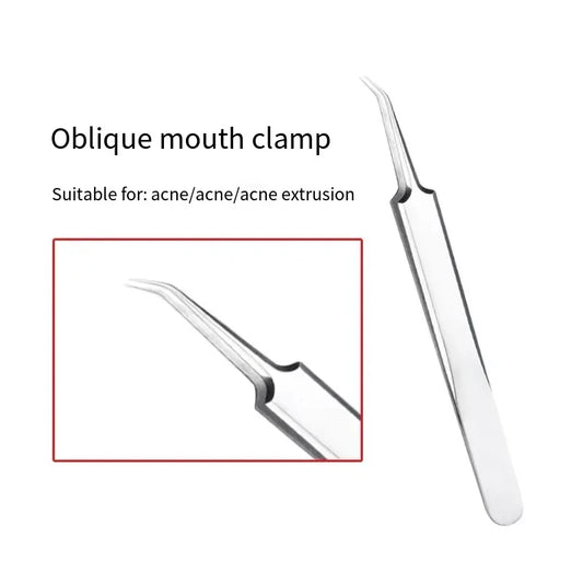 Acne Needle Tweezers Light Blackhead Blemish Pimples Removal Pointed Curved Head Face Care Tools Acne Extractor Beauty Health