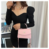 PU Versatile and Fashionable Portable Small Square Bag Single Shoulder Crossbody Bag Luxury Designer Handbag Women's Bags