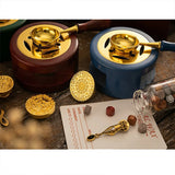 Sealing Wax 1 Set of Spoon Sealing Wax Furnace Stove Pot Seal Decorative Craft Gift Solid Wood Wax Stamp Craft Supplies SB002