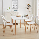 4Pcs/Set Hollow Dining Chairs Modern Simple Household Back Stool Nordic Negotiation Chair Plastic Chair Cosmetic Chair White