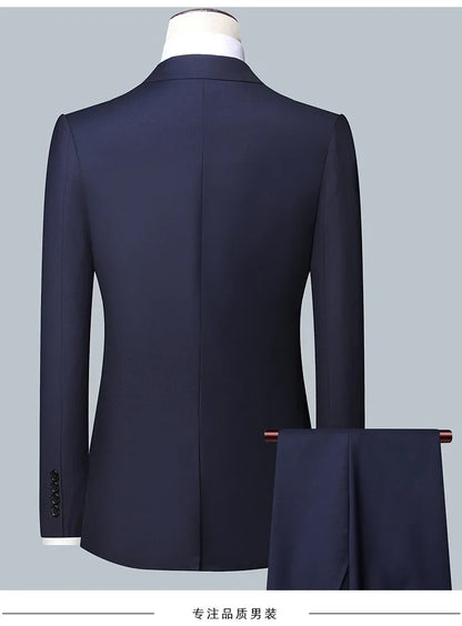 Suit Boutique Men's Fashion Business (Blazer+ Vest + Trousers) Gentleman's Wedding Casual Professional Formal Suit 3 Piece M-6XL
