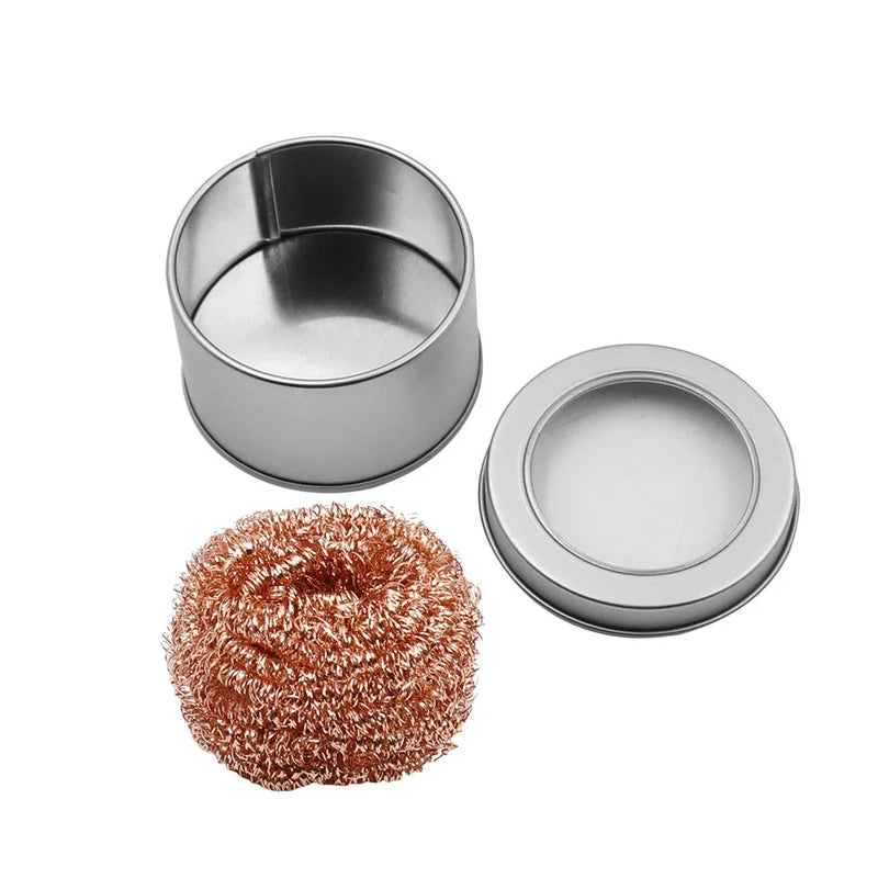 Soldering Iron Tip Cleaner Desoldering Cleaning Ball Welding Soldering Iron Mesh Filter Metal Wire Stand Steel Ball Tin Remover