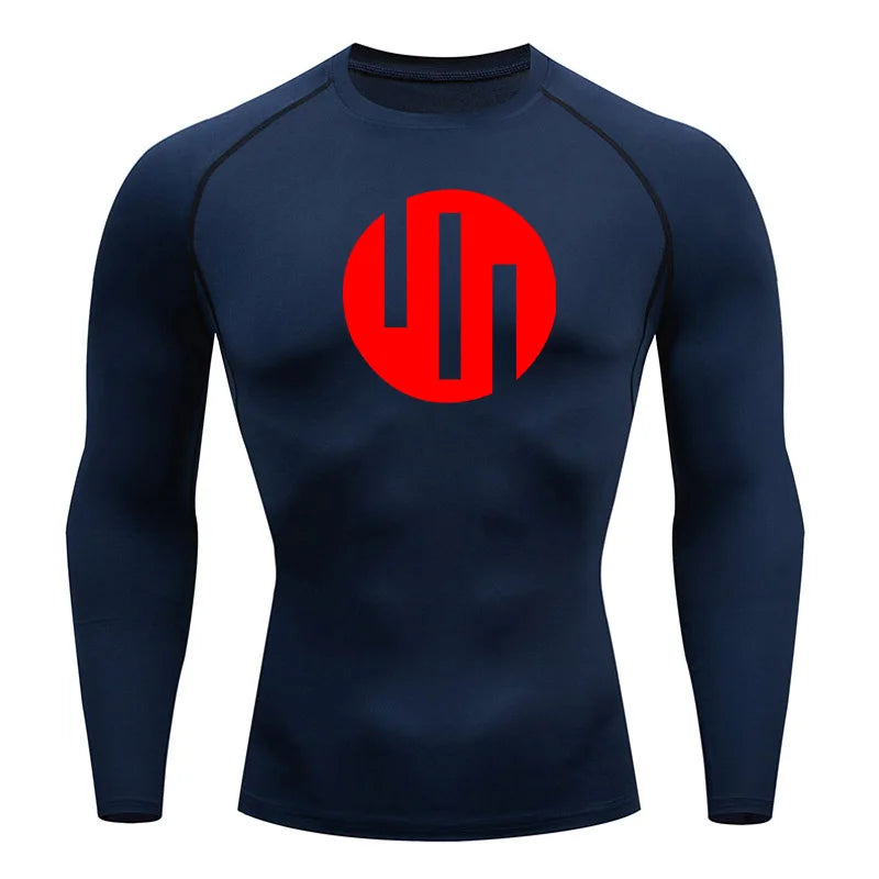 Gym Short Sleeve Running T-Shirt Men's Compression Long Sleeve Shirt Sun Protection Quick Drying Sports Top Black Sportswear 4xl