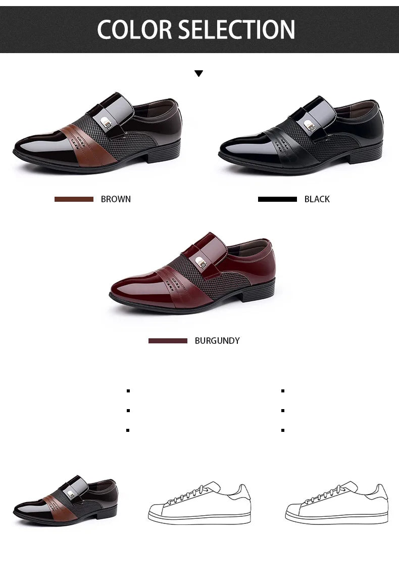 Men's Luxury Lacquer Oxford Wedding Shoes, Pointed Toe Dress Shoes for Men, Classic Business Men's Leather Shoes, Big Size 38-48