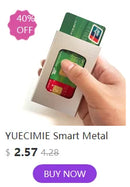 YUECIMIE Cartera delgada de aluminio con bolsillo trasero elástico, tarjetero para identificación, mini billetera RFID, estuche automático emergente para tarjetas bancarias.