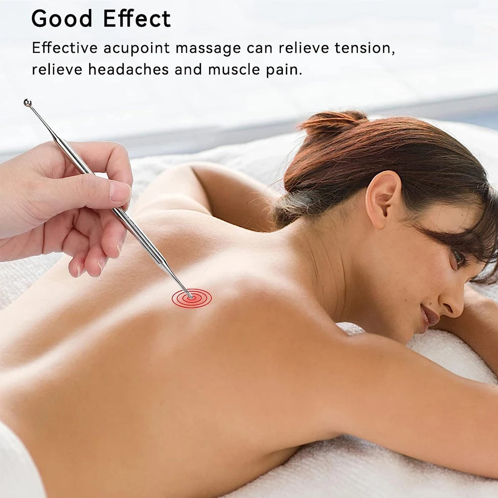 Ears Acupuncture Point Probe Massage Tool Painless Stainless Steel Portable Acupoint Detecting Pen Facial Reflexology Tool