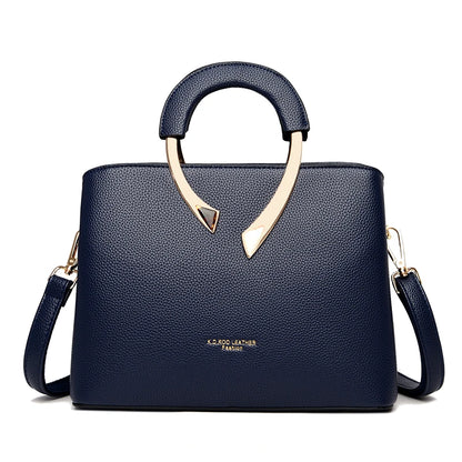 2026 New Style Crossbody Bag Medium Mom Bag Lychee Pattern Large Soft PU Zipper Closure Daily Use Fashionable Ladies Handbag Sac