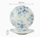 Household Ceramic Tableware Set Japanese Style Simple Restaurant Sushi Plate Circular Flower Patterns Fruit Plates