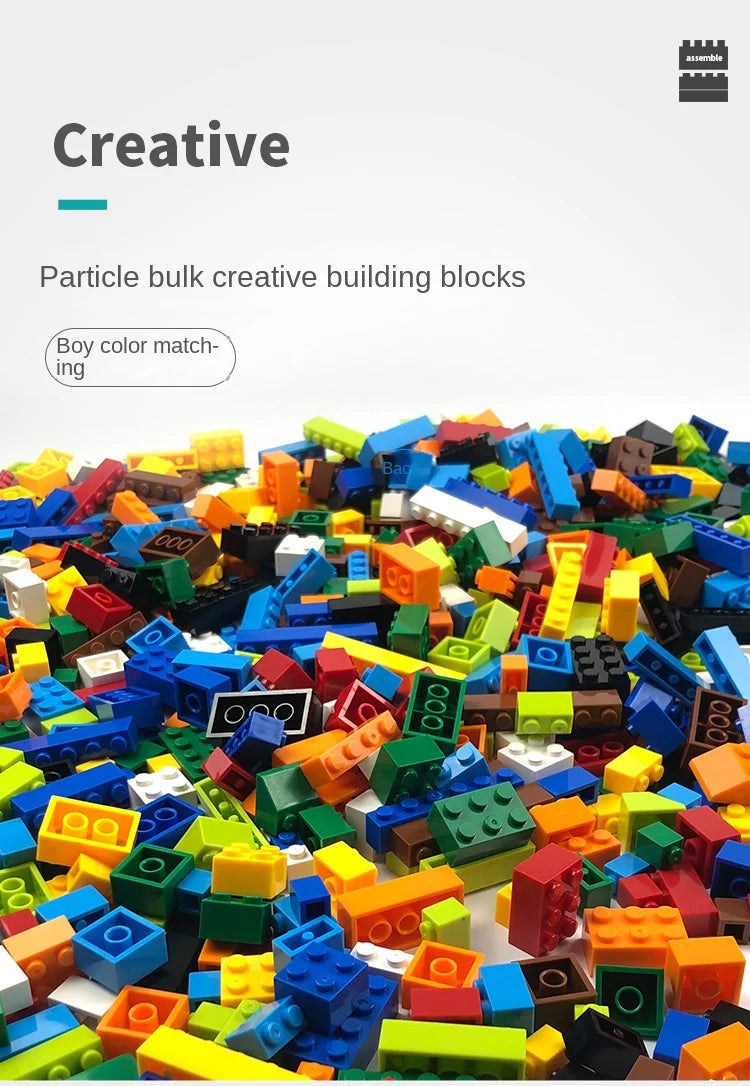 Juego de 1000 bloques de construcción creativos DIY, bloques de construcción clásicos urbanos ensamblados, regalo de cumpleaños, juguetes educativos para niños