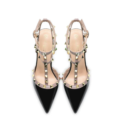 Fashion Buckle Strap Women Pumps 2024 New Summer 10CM 12CM Rivet Single Shoes Waterproof Platform Ladies Pointed Toe High Heels
