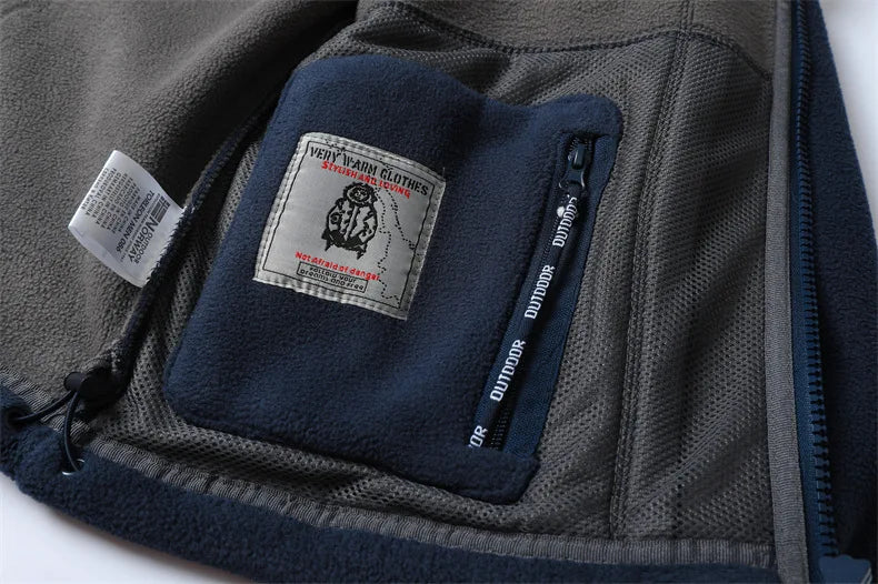 2024 Brand Winter Fleece Jacket Men's Casual Thickened Wool Jacket high quality Design Warm Fashion Hooded Coat Outdoor Ski Suit