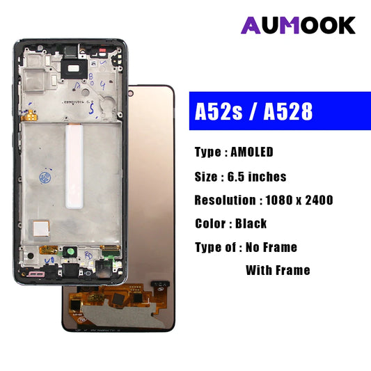 Pantalla táctil LCD Super AMOLED para Samsung A52s 5G, digitalizador, montaje de pantalla para Samsung A528