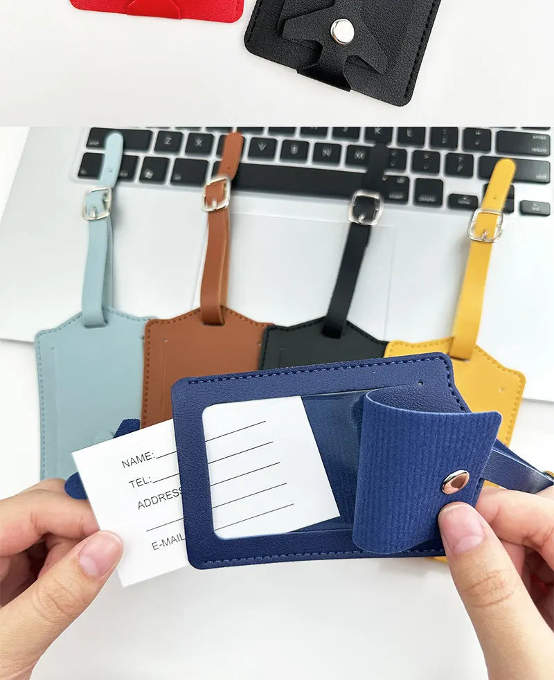 New Airplane Buckle Anti Lost Luggage Tags Thickened Flip Cover Luggage Tag Boarding Pass Suitcase Label Name ID Address Lable