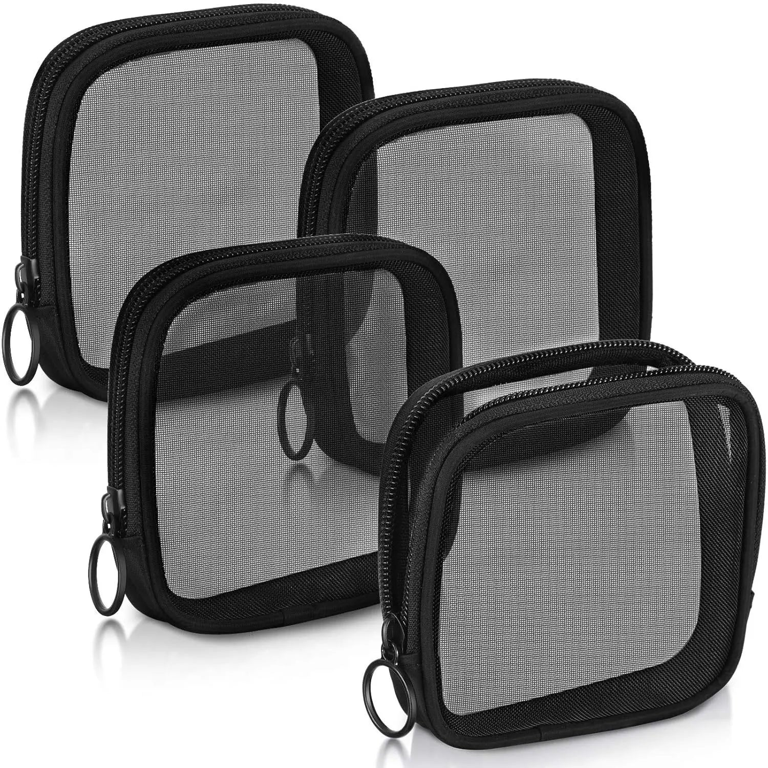 Transparent Mini Cosmetic Bag Small Travel Black Mesh Simple Makeup Bags Girl Storage Toiletry Wash Lipstick Cases