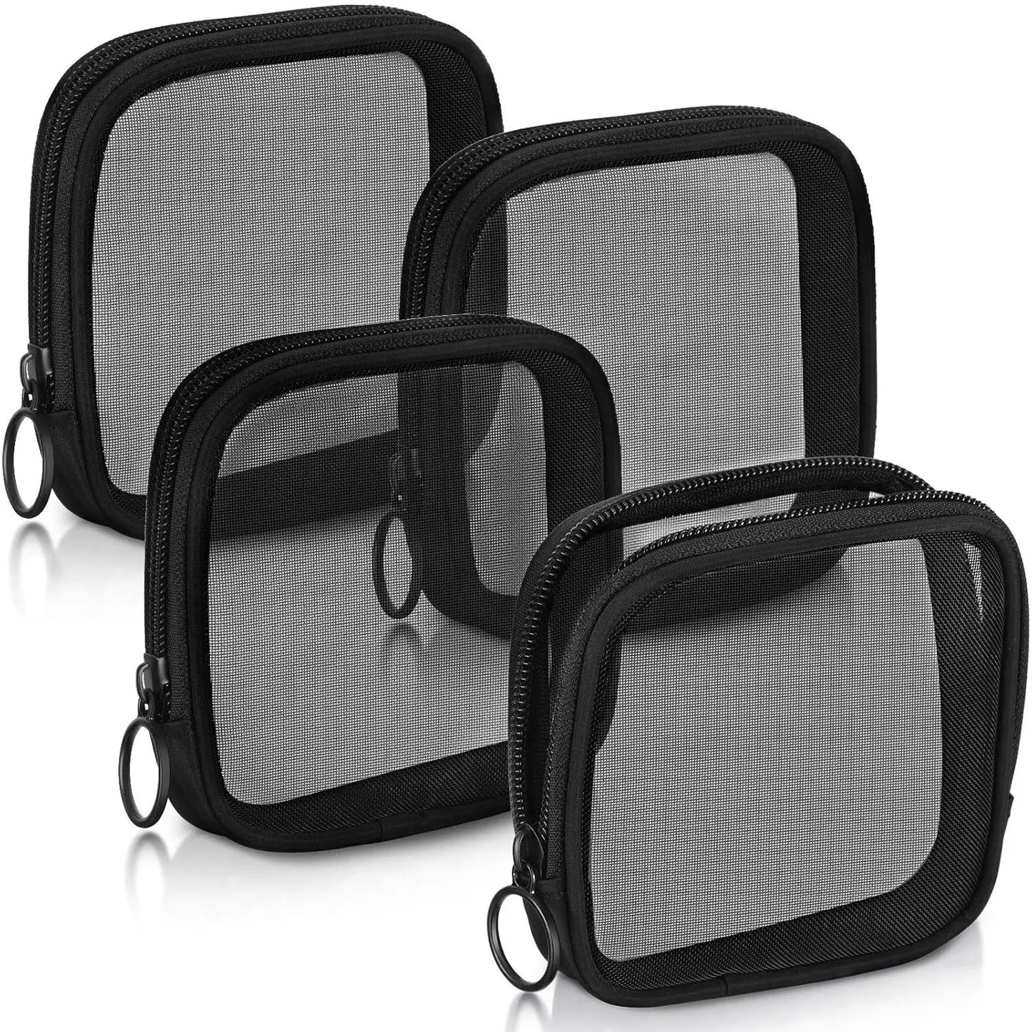 Transparent Mini Cosmetic Bag Small Travel Black Mesh Simple Makeup Bags Girl Storage Toiletry Wash Lipstick Cases