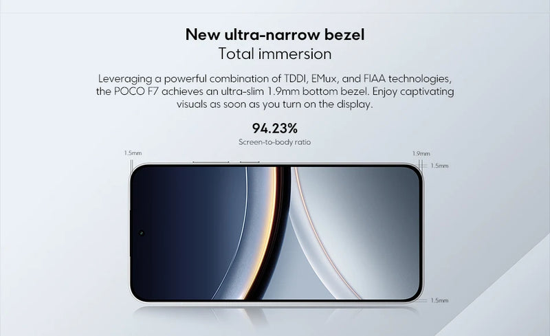 POCO F7 5G Global Version Smartphone Snapdragon®8S Gen 4 6500mAh Battery 6.83 "1.5K AMOLED 50MP OIS NFC Camera