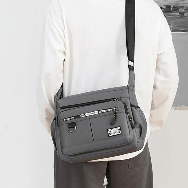 Men's Messenger Crossbody Shoulder Bags Men Small Sling Pack For Work Business Waterproof Oxford Packs Satchel Purse