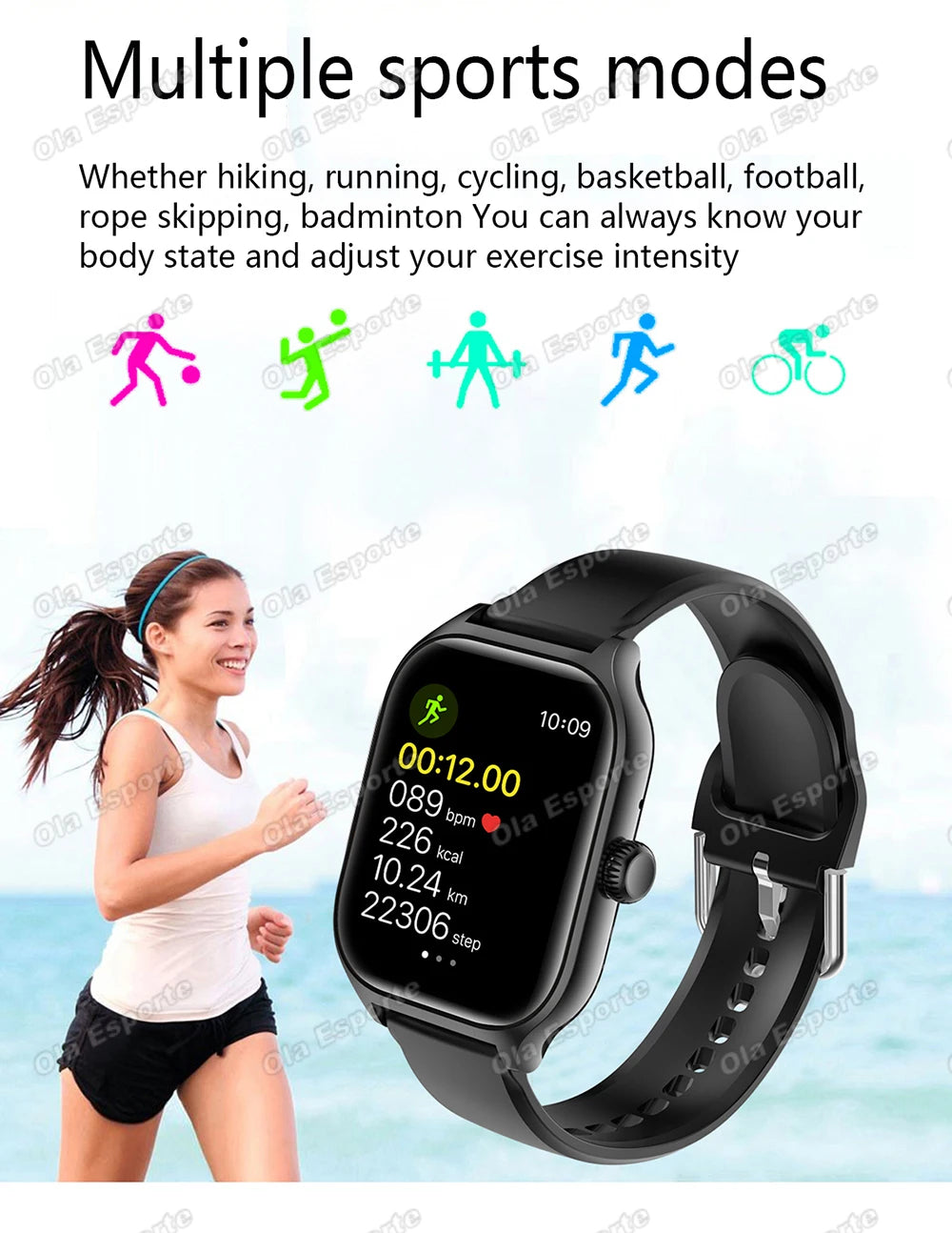 New Smart Watch Bluetooth Call Camera Control Multiple Sports Modes Watches Heart Rate Blood Oxygen Sleep Monitoring Smartwatch
