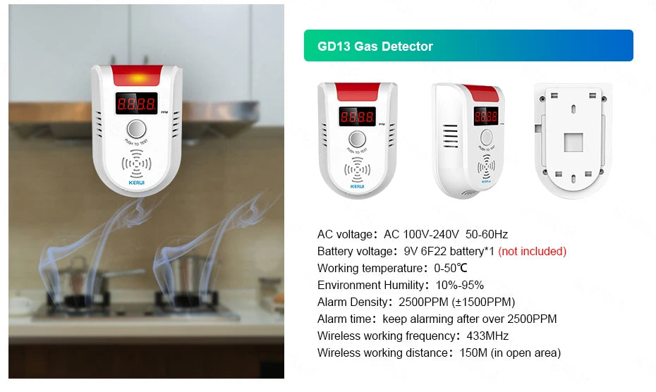 KERUI WIFI GSM Alarm System Kit W202 Home Security Protection Tuya Smart Support Alexa with Motion Detector Door Opening Sensor