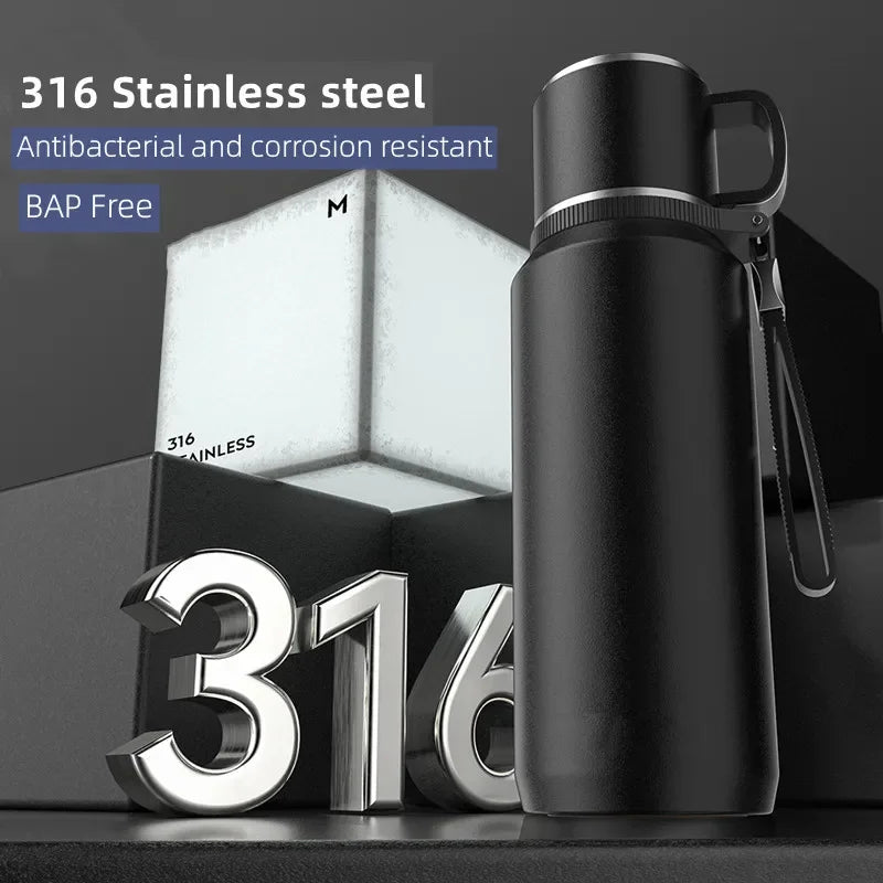 Large Capacity 1500ml Coffee Thermos Vacuum Bottle with Tea Filter Travel Stainless Steel Vacuum Flasks Cup Keep Hot Cold 1L