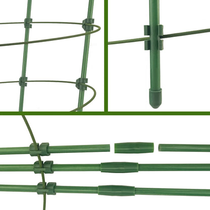 Jaula ajustable para tomates de 90 cm y 36 pulgadas, soporte para plantas, enrejado para pepinos y plantas trepadoras, 4 anillos ajustables y clip para plantas.