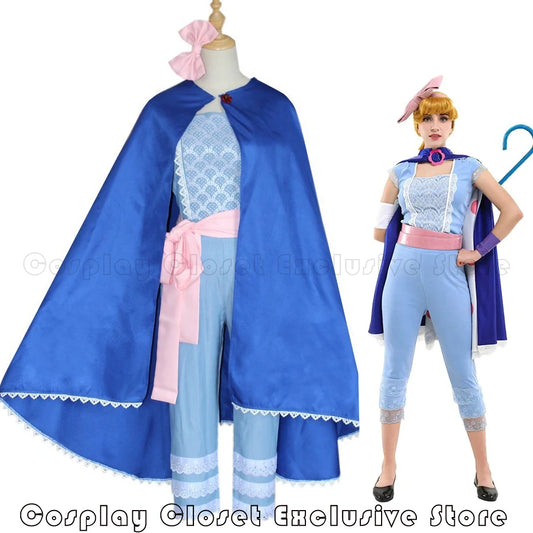Toy Story 4 Disney Little Bo Peep Cosplay Clothes Cloak Suit Anime Bo Peep Cosplay Costumes for Women Halloween Party Costumes