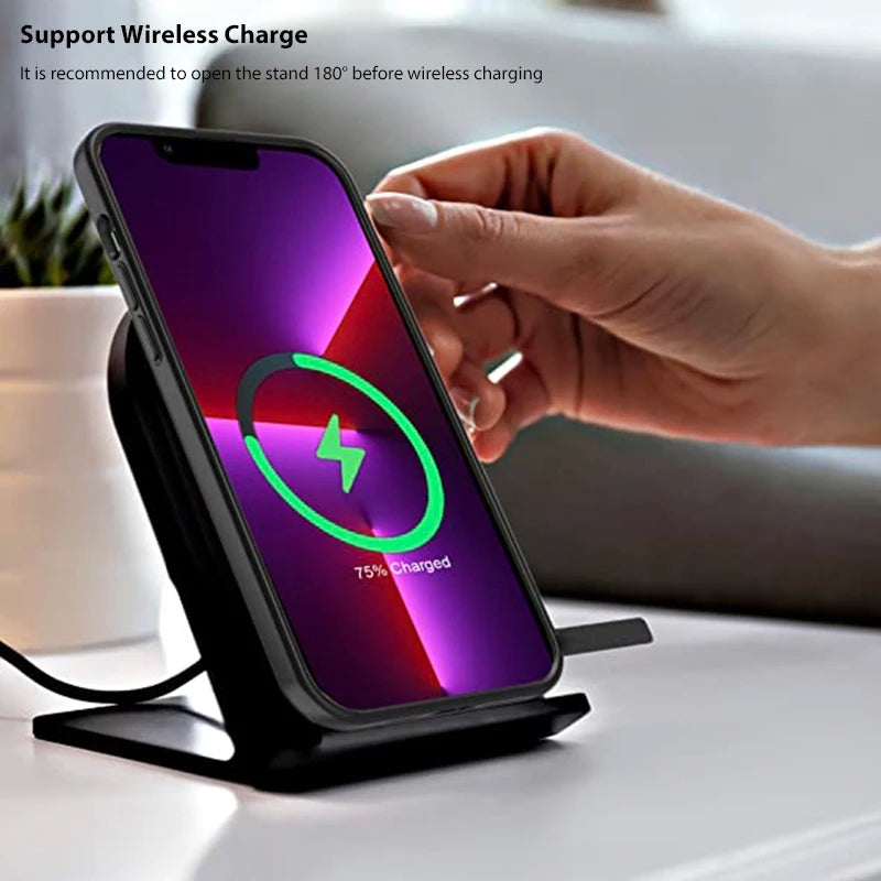 Funda magnética para teléfono móvil con soporte para iPhone 16, 14 Plus, 15, 13 Pro Max, 12 y 11, funda protectora para Apple con soporte