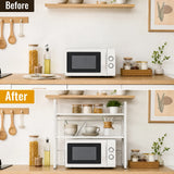 3-Tier Microwave Oven Rack Shelf Kitchen Countertop Oven Rack Expandable Seasoning Storage Rack Stand Storage Tableware Racks