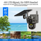 V380 Pro 10X 4K Dual Lens Outdoor Security Network Camera Wireless Wi-Fi Solar CCTV, 4G SIM Solar Cameras