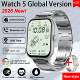 Watch 5 Smart Watch Global Version Men Women HD AMOLED Screen Heart Rate Bluetooth Call GPS Track Waterproof Sports Smartwatches