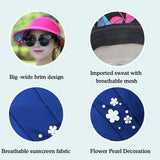 Fashion Women's Ladies Summer Vacation Wide Brim Foldable Sun Hat Anti-UV Beach Visor Caps Casual Hats