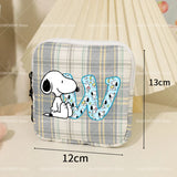 Snoopys Storage Bag Women Large-capacity Lipstick Sanitary Napkin Storage Bag Cute Anime Travel Portable Simple Girls Coin Purse