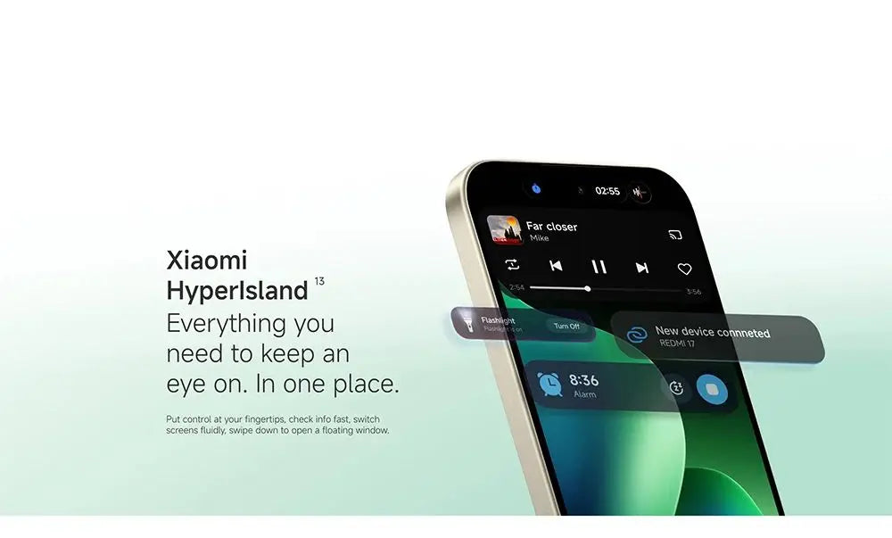 Smartphone Xiaomi Redmi 17 4G (Versão Global) – Xiaomi HyperOS 3, MediaTek Helio G91-Ultra, tela de 6,9" (120 Hz), bateria de 7500 mAh e carregamento rápido de 45 W.