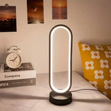 1PC Table lamp Bedroom Ring Table Lamp Living Room Black and White USB Dimming Bedside Lamp LED Small Night Light