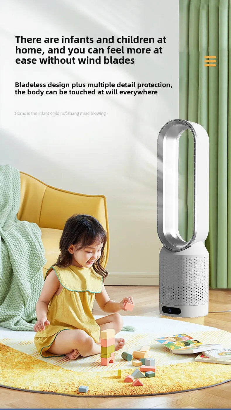 Leafless fan, household electric fan, no pages, silent air filter, circulating fan, bed head, floor standing desktop