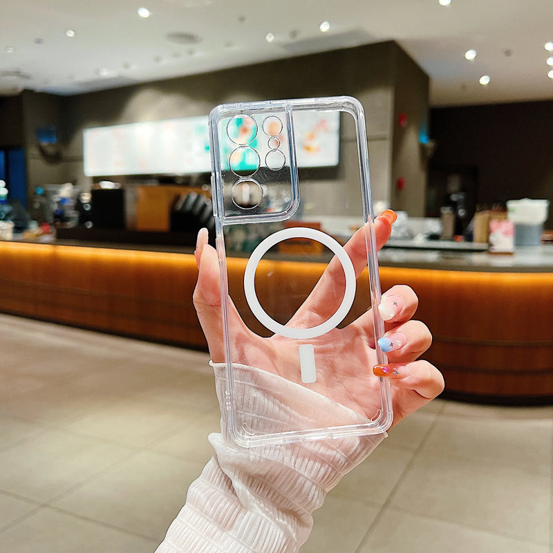 Transparent For Magsafe Case for Xiaomi Mi 15 14 13 Pro Ultra 13T 14T Redmi Note 13 14 4G 5G Magnetic Shockproof Hard Cover