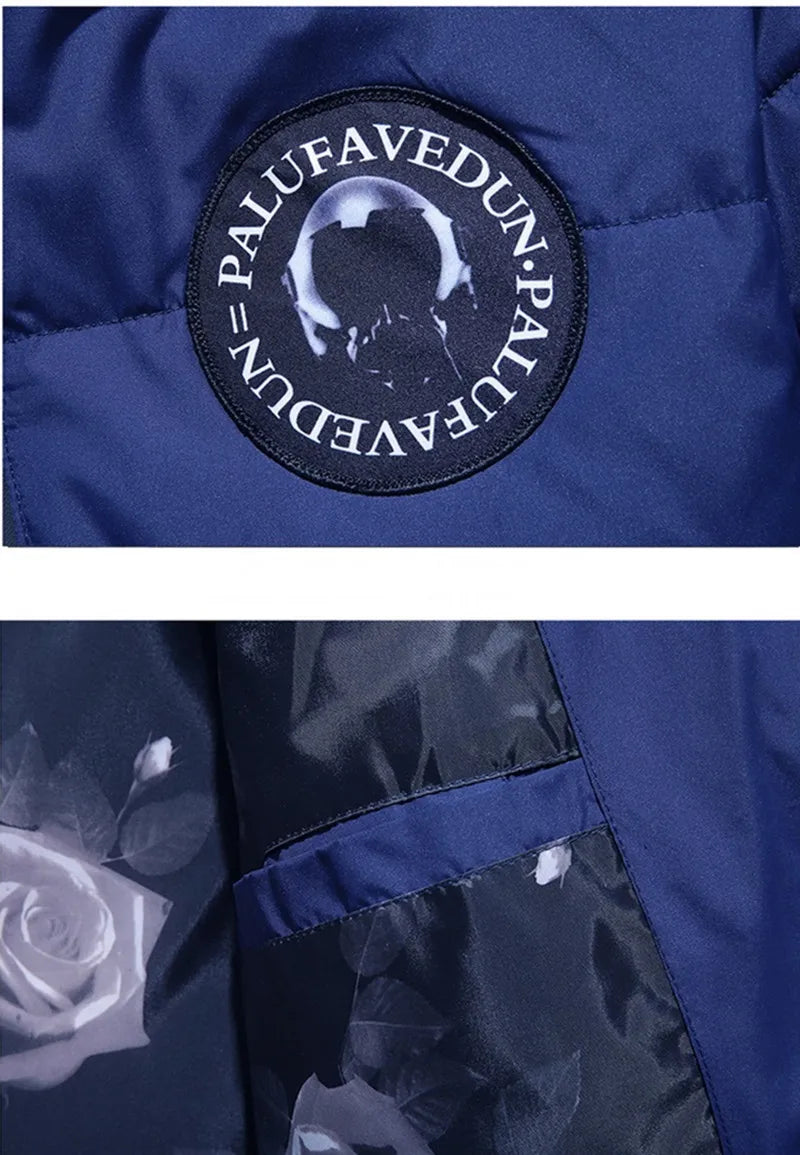 Chaqueta de plumón de 20 grados para hombre, parka de invierno para hombre, chaqueta de plumón de pato blanca con capucha para exteriores, abrigo de nieve acolchado grueso y cálido de gran tamaño M-4XL