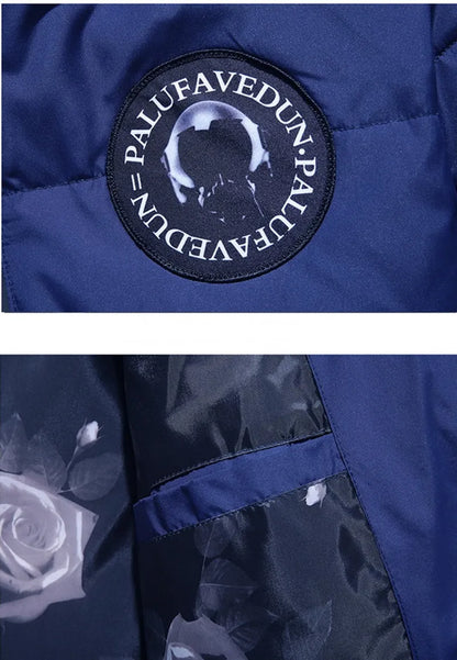 Chaqueta de plumón de 20 grados para hombre, parka de invierno para hombre, chaqueta de plumón de pato blanca con capucha para exteriores, abrigo de nieve acolchado grueso y cálido de gran tamaño M-4XL