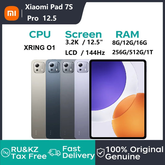 Xiaomi Tablet Xiaomi Pad 7S Pro 12.5 2025 12.5"3.2K XRing O1 processor 12GB+512GB Xiaomi HyperOS 2 system 10610mAh Tablet PC