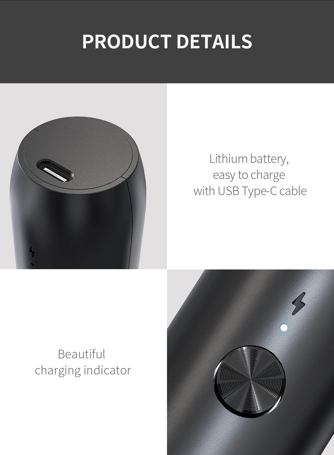Electric Milk Frother Coffee Frother USB-C Rechargeable Electric Whisk Powerful Mini Drink Mixer
