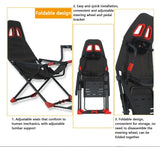 Inicio Simulador de juegos Simulador de carreras plegable Soporte de asiento Soporte de volante Experimentador de juegos de carreras