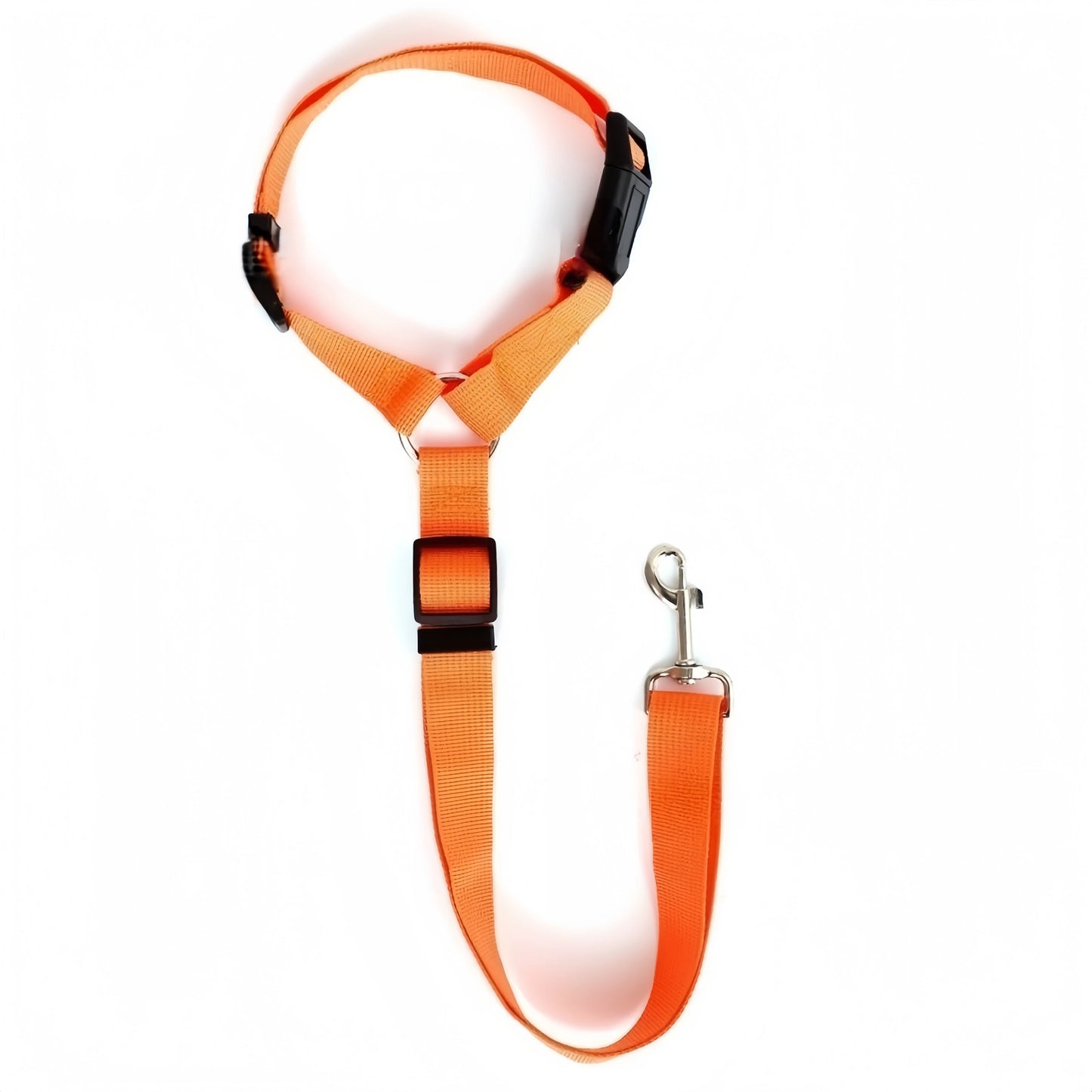 Cinturón de seguridad para mascotas dos en uno de color sólido, correa de nailon para el asiento trasero, arnés ajustable para perros, collar, accesorios para mascotas