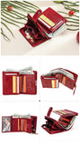 ONTACT'S Genuine Leather Short Wallets for Men RFID Vintage Coin Purse Card Holder Male Money Clip Women‘s Wallet Bag HandbagC